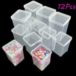 Pack of Clear Plastic Storage Boxes with Hinged Lids - Lightweight and Stackable for Home and Office Organization (12G47HDZ)