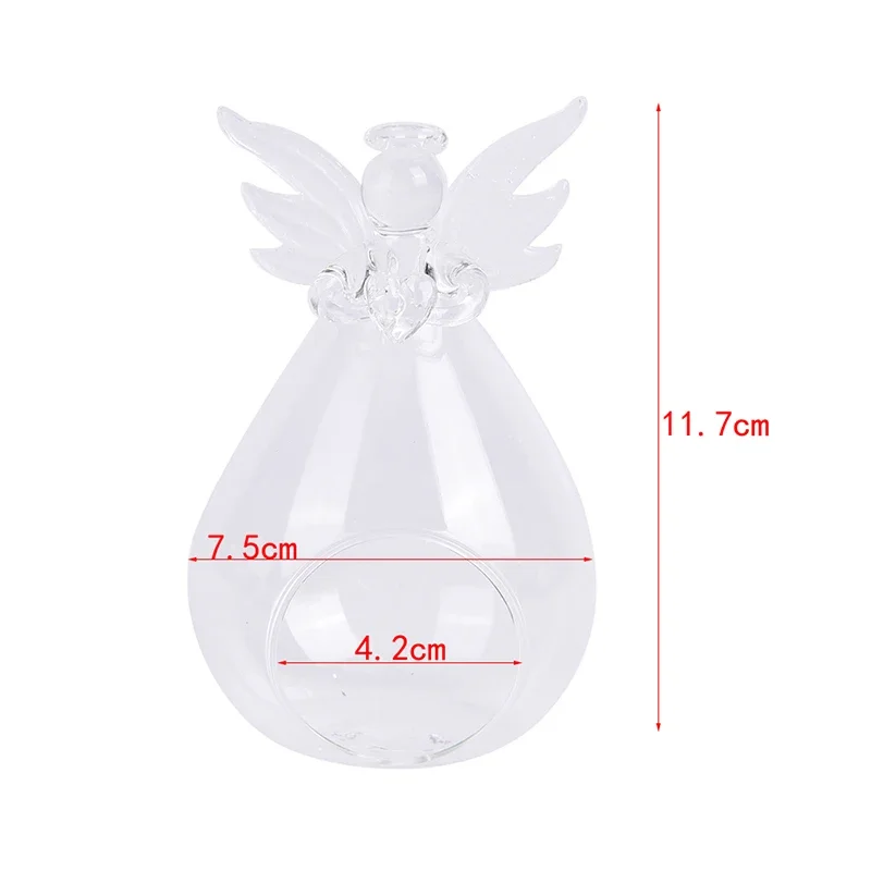 Creative Angel Glass Hanging Tea Lamp Candle Holder Family Room Party Decorative Candlestick, candle holders