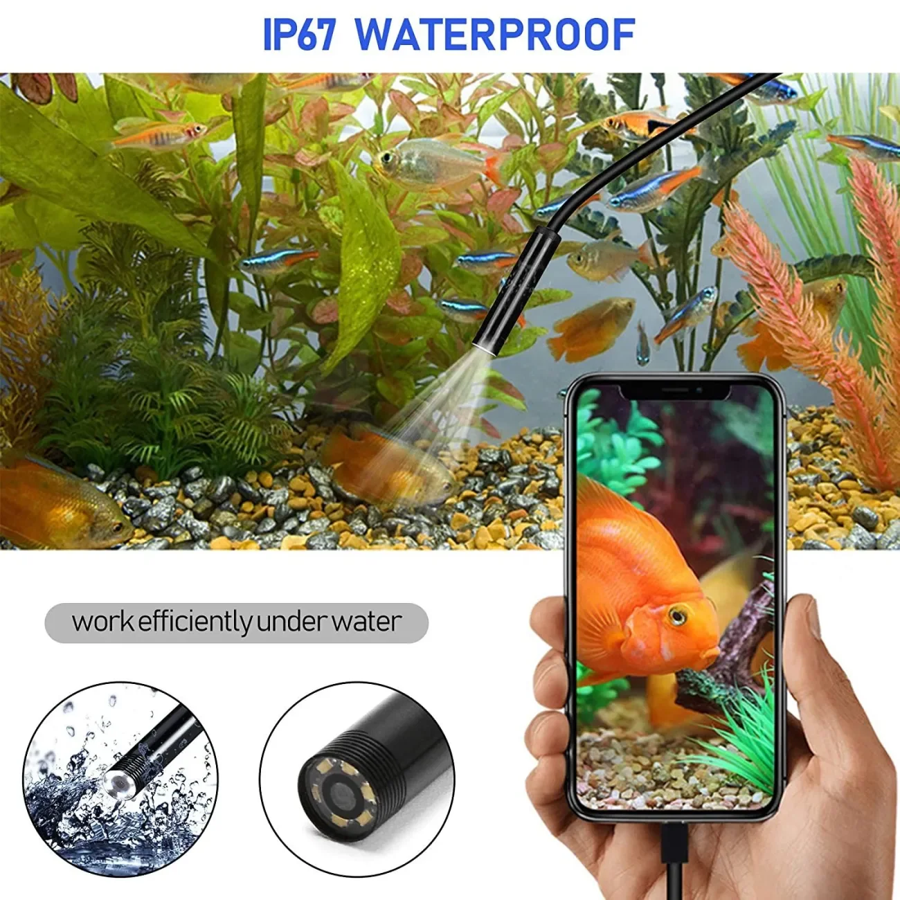 Inspection Camera Endoscope Flexible IP67 Waterproof Micro USB For Android PC Notebook