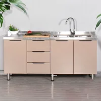 Solid Wood Kitchen Cabinets Home Kitchen Furniture  Stove Cabinets Stainless Steel Sink Cabinets Overall Kitchen Cabinets z 1