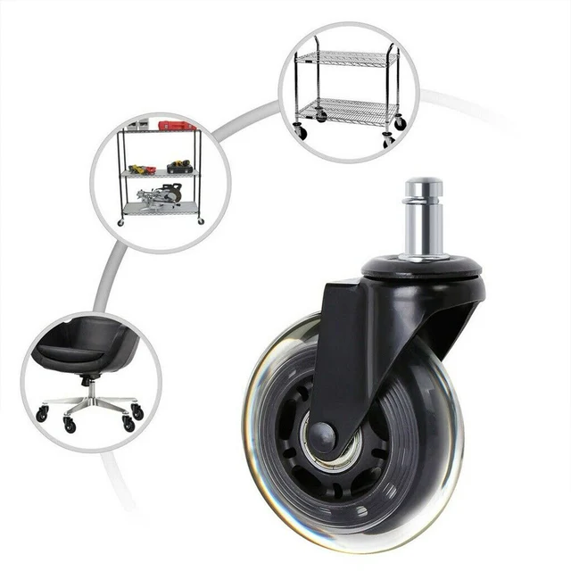 Kis Irodai Székek Kerékcsere Forgó Görgők Biztonságos Henger Otthoni Iroda Hardver Keményfa Padló Szőnyegekhez - Image 6