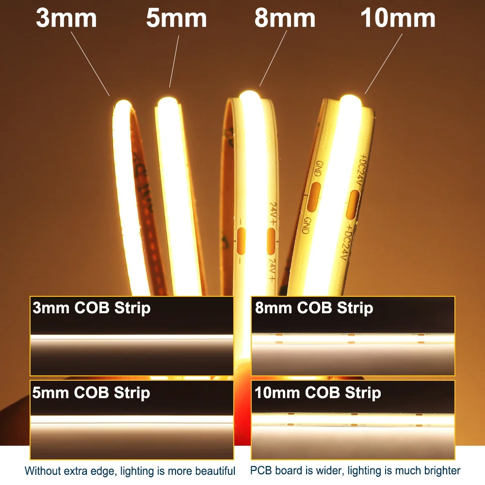 Striscia Led Cob 220V Alta Luminosità 288 Luci al Metro Ip65 Impermeabile Luce Effetto Neon
