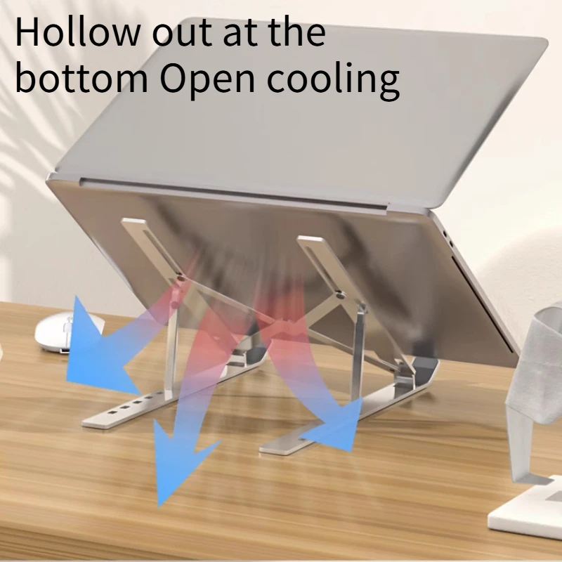 Adjustable Portable Aluminum Laptop Stand - Enhanced Stability and Cooling, Foldable Notebook Holder
