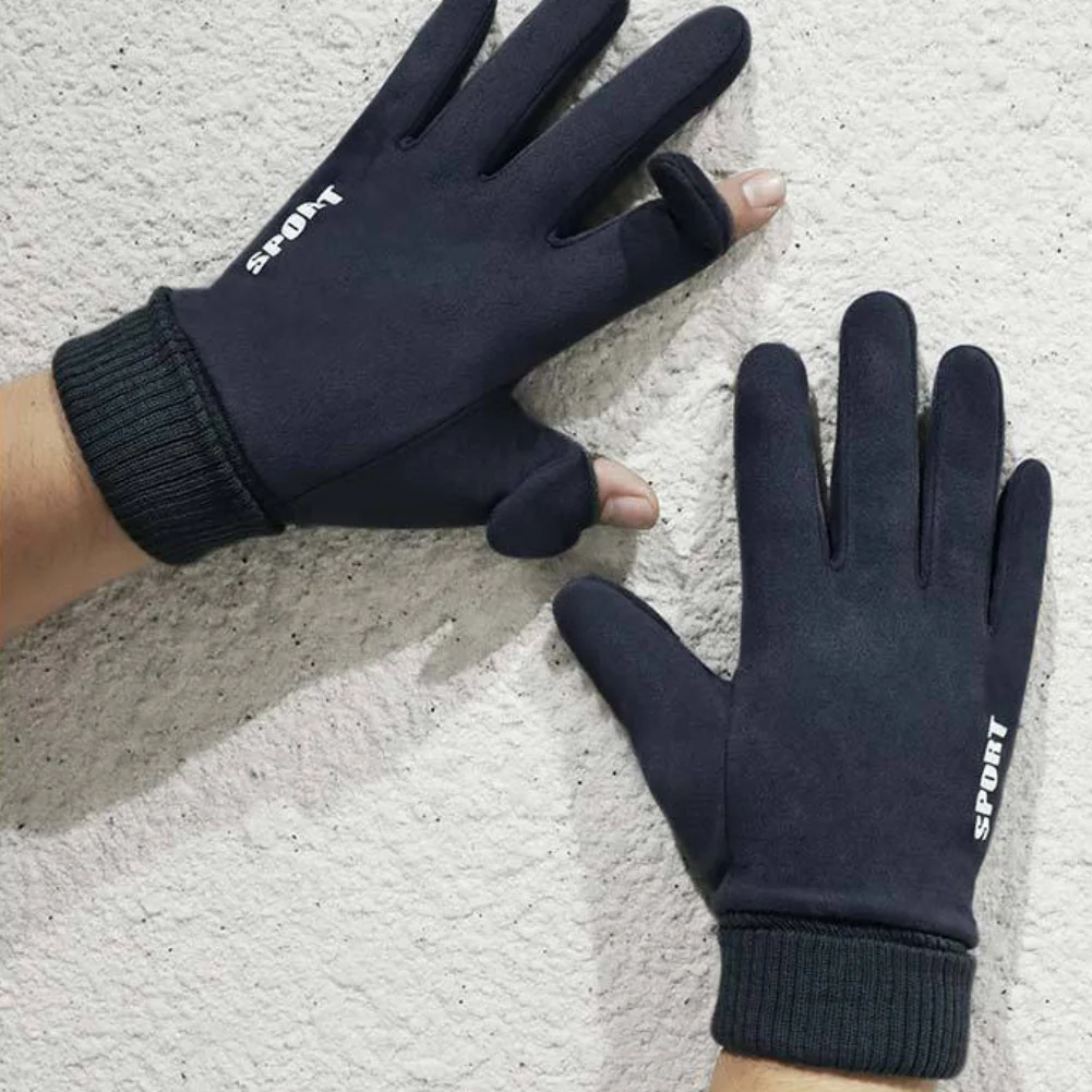 Fishing Gloves 2 Cut Fingers for Men Women Universal Keep Warm Anti-slip Fishing Protection