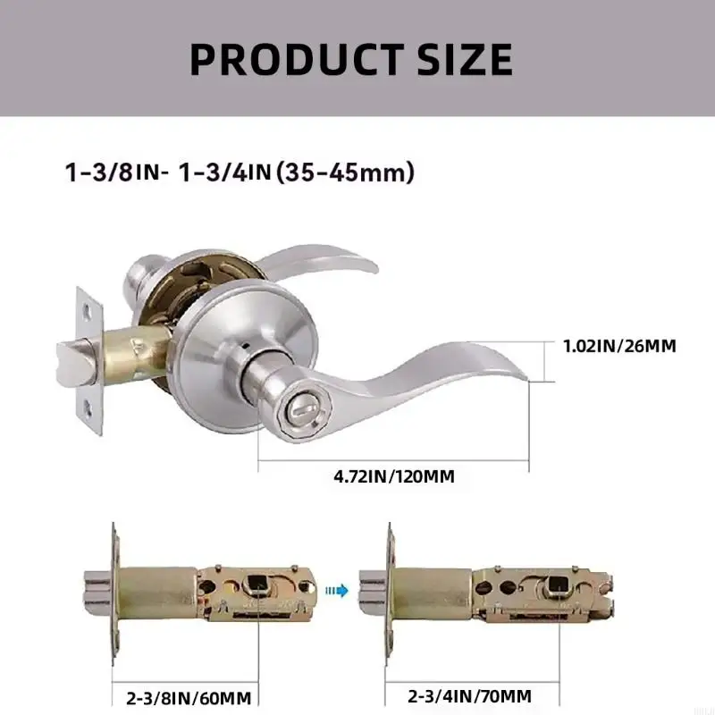 B0KB Door Handle Set with Keyed Entry Function Reversible Door Levers Lock for Home