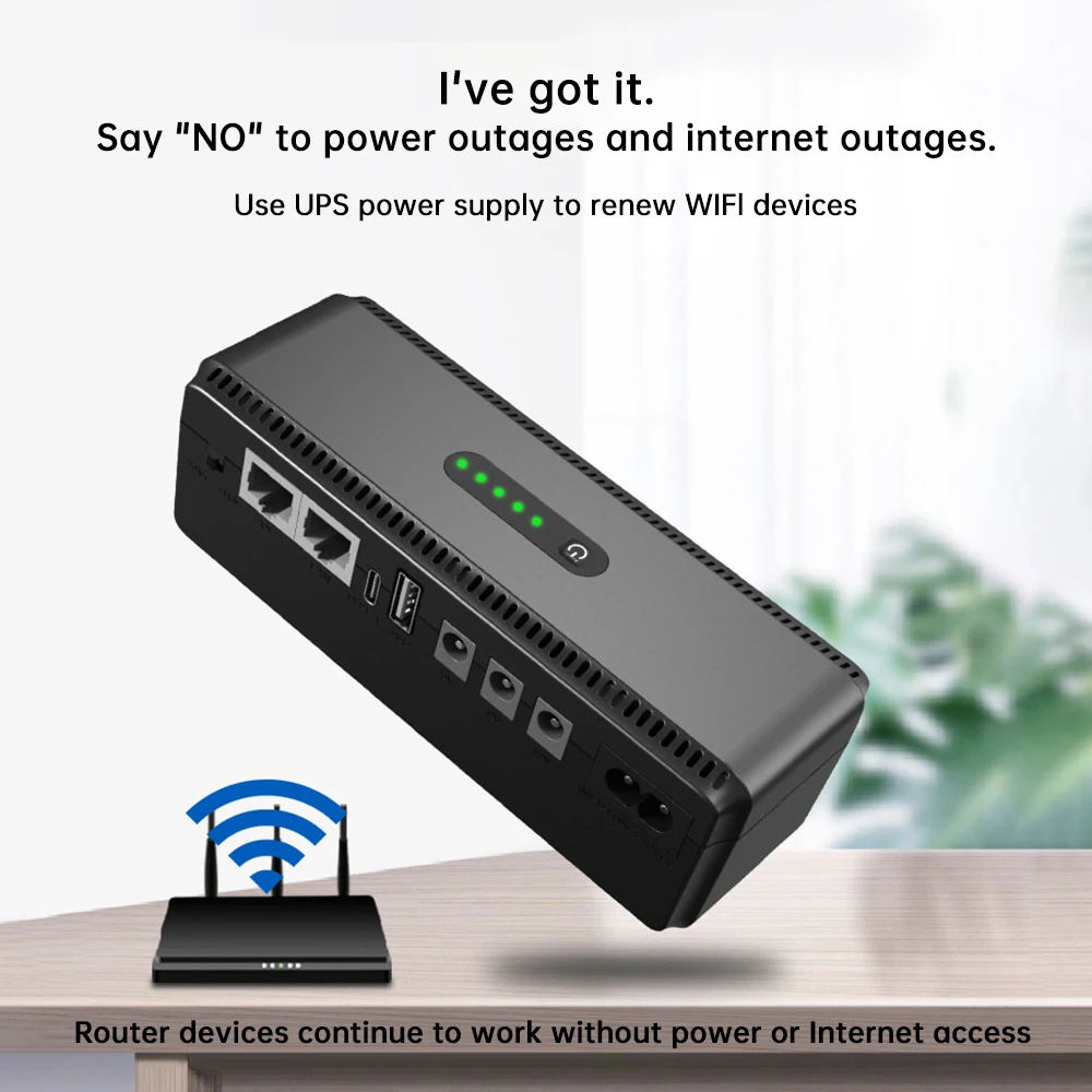 10400mAh DC Power Adapter Uninterruptible Power Supply 5V 9V 12V UPS Router Optical Cat Built-in Adapter Backup Supply