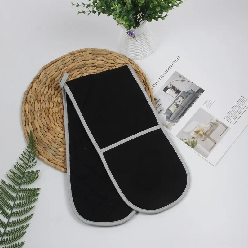 Cotton Siamese Anti-scalding Gloves Microwave Oven Thickened Bake Mat Holding Thermal Glove Headed Double Siamese Pot Insul kitchen gloves cotton pot holders