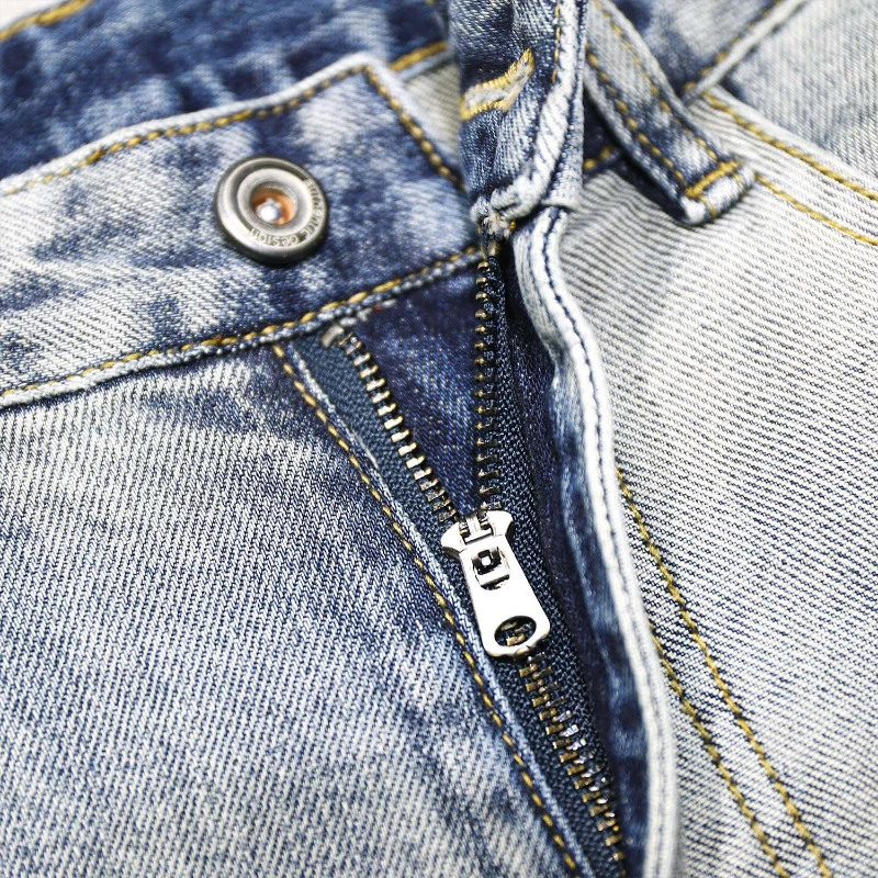 Men Jeans Ripped Jeans Ripped Patchwork Jeans Autumn Winter Men's Straight Slim Ripped Hole Patch Vintage Distressed Fashion Splicing Denim Pants Streetwear