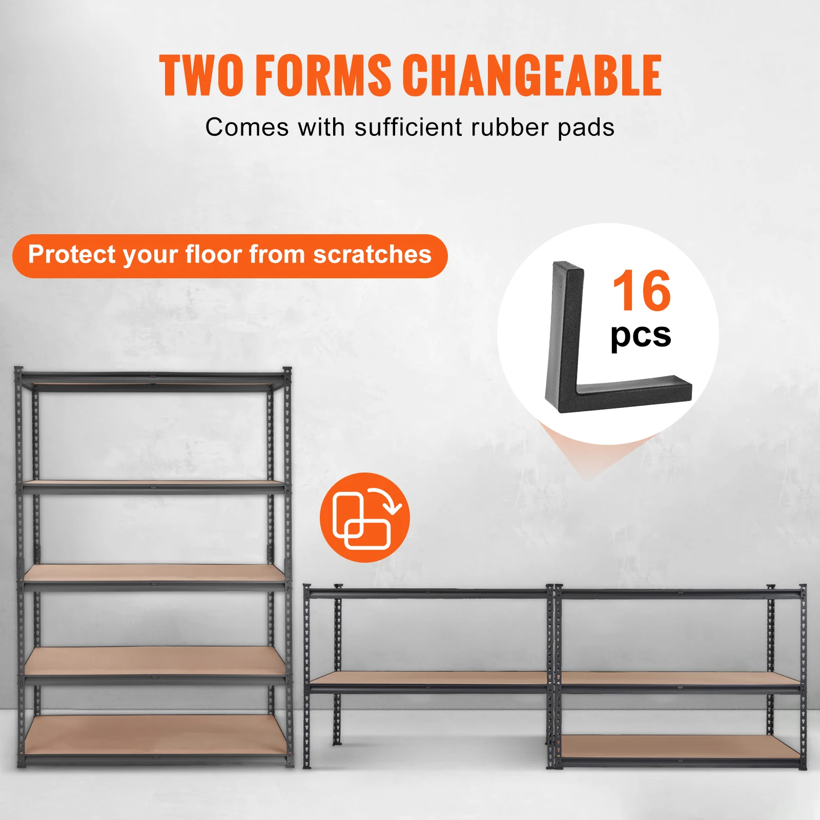 VEVOR 5 Layers Standing Storage Shelving Unit Heavy Duty Organizer Metal Rack for Kitchen Living Room Warehouse Flower Stand 5