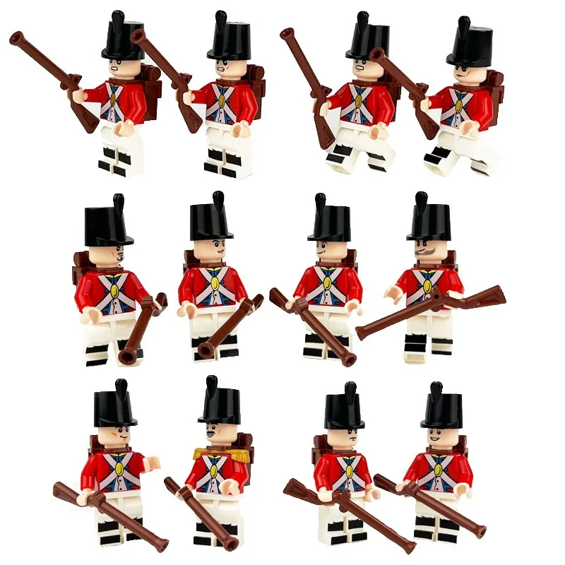 유럽군인 캐릭터 모델 소형 입자 보병 피규어 왕립군 해군 인형 어린이 조립 블록