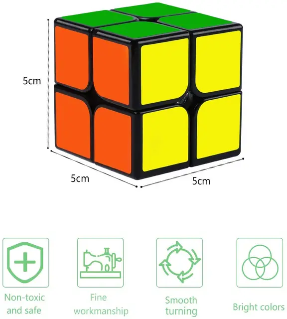 Magic Cube 2x2x2 Magic Speed Cube 2x2 Cube Smooth 3D Puzzle Toy Mini Pocket Twist Toy Educational Toys for Boys Girls Kids Adult 6