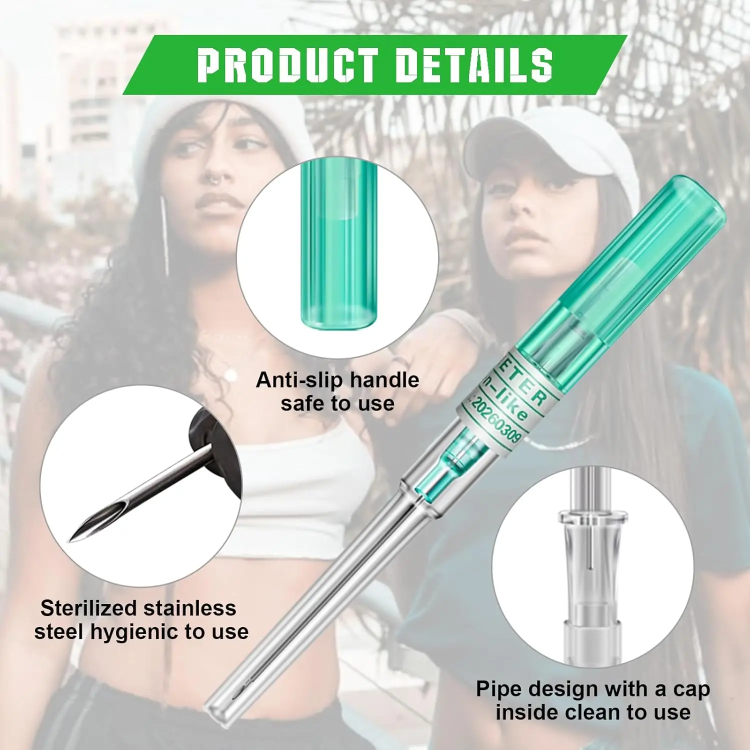 50/6 Stück Katheter-Piercingnadeln 14G 16G 18G 20G Katheter-Piercing-Hohlnadeln für Ohr, Nase, Lippe, Bauchnabel-Piercings – Detail 4