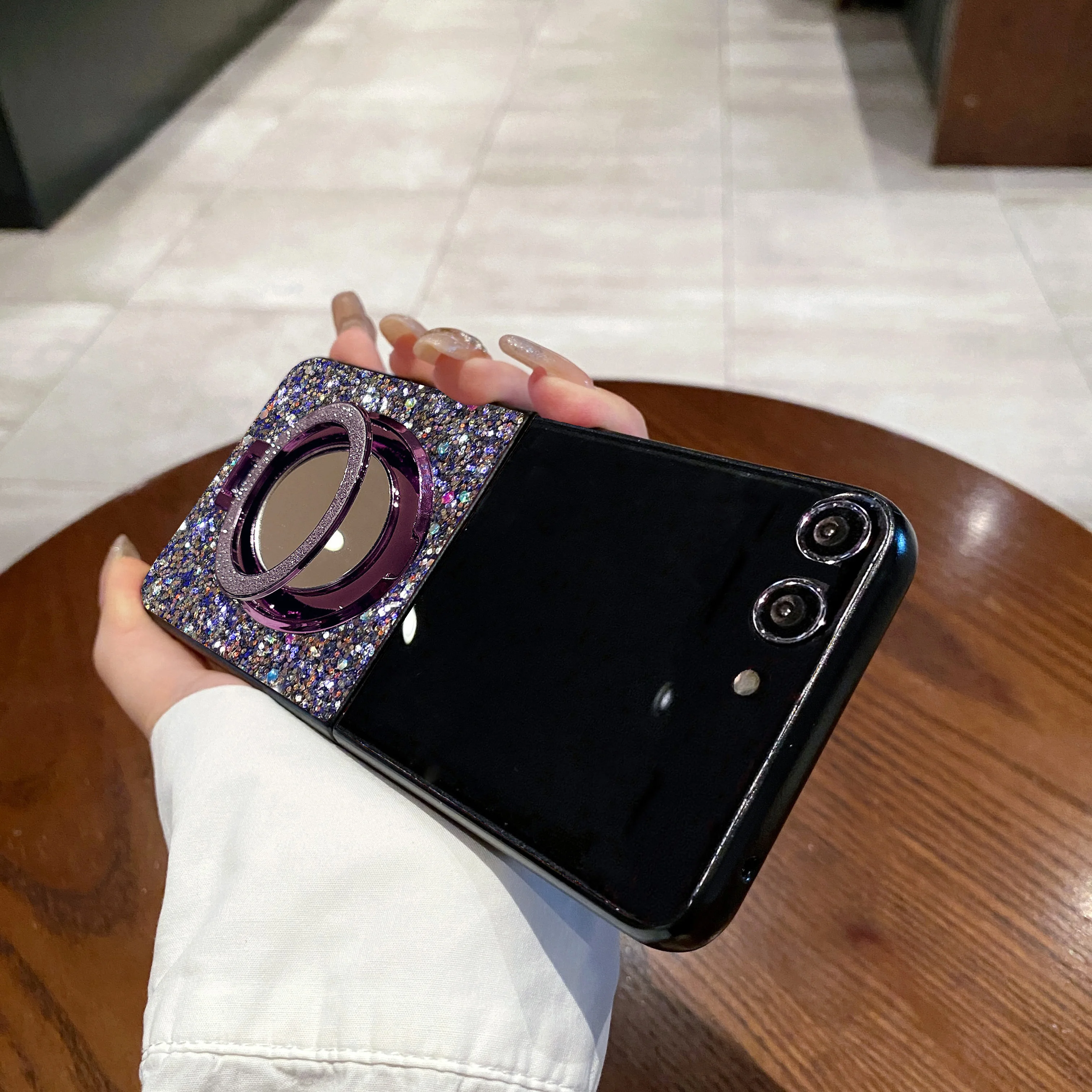 Luxury Korean Style Shiny Magnetic Mirror Phone Case - Fashionable and Durable Hard Shell