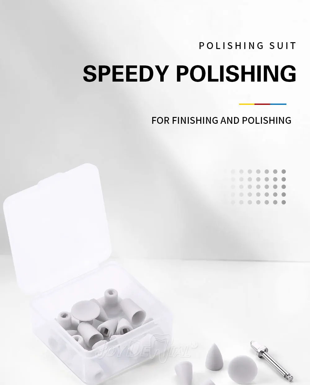 JoyDental 20 Teile/schachtel Dental Silikon Verbund Polierer für Endbearbeitung und Polieren 3 Formen Tasse Inverted Cone Point CA 2,35 MM – Detail 1