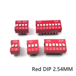 Slide Type Toggle Switch Module - 5PCS, Multi - Position, Red/Blue - 10 PIN (Red dip 2.54MM)