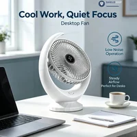 Ventilateur de table portable rechargeable par USB, mini ventilateur de bureau, 3 vitesses, silencieux, avec longue autonomie de batterie, pour bureau, maison, chambre à coucher 2