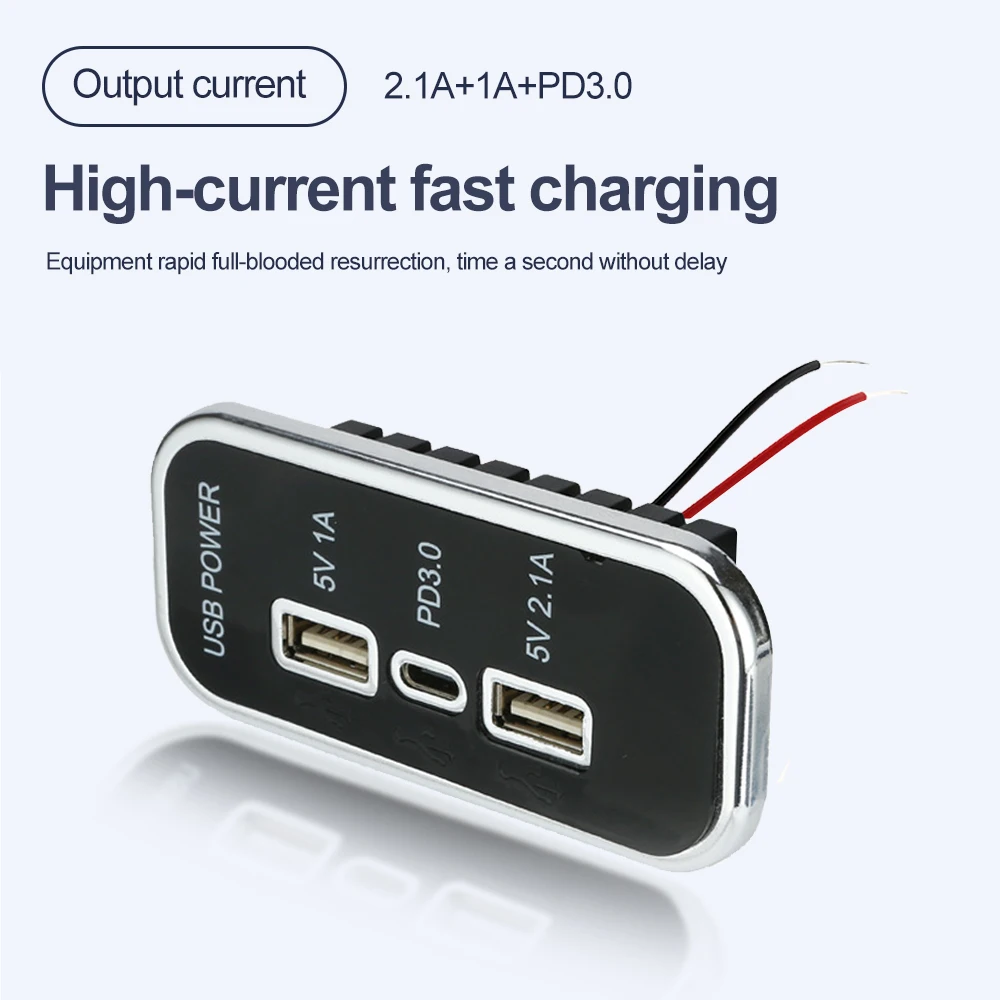 35.5W PD3.0 차량용 충전기 소켓 오토바이 트럭 ATV 보트 RV 용 듀얼 USB 3.1A Type-C 고속 충전 분배기 콘센트 전원 어댑터