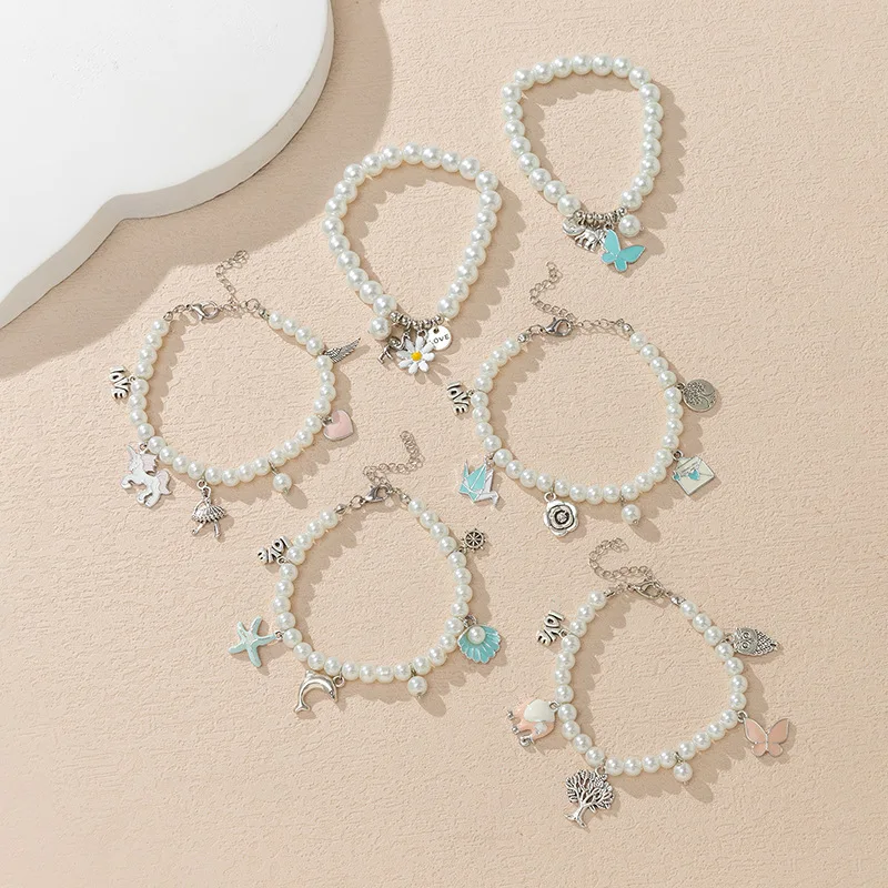 

Модный дизайн чувственный мультяшный Кулон Жемчужный браслет женский стиль нишевый высококачественный капающий браслет