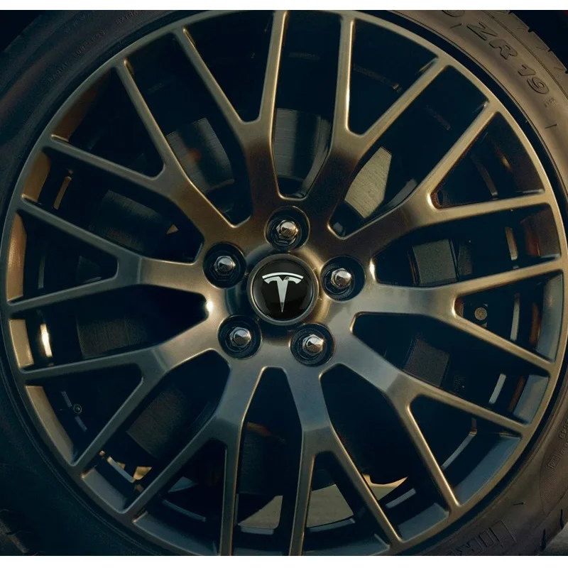 Wheel Center Hub Cap Sticker Wheel Center Caps 4Pcs 56mm Car Hub Sticker For Tesla