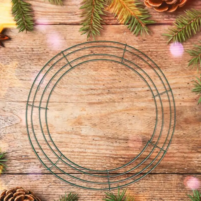 Wreath Wire Frame Green Metal Floral Hoop Wreath Crafts Supplies Creative Wreath Making Supply Iron Art Flower Wreath Rings For