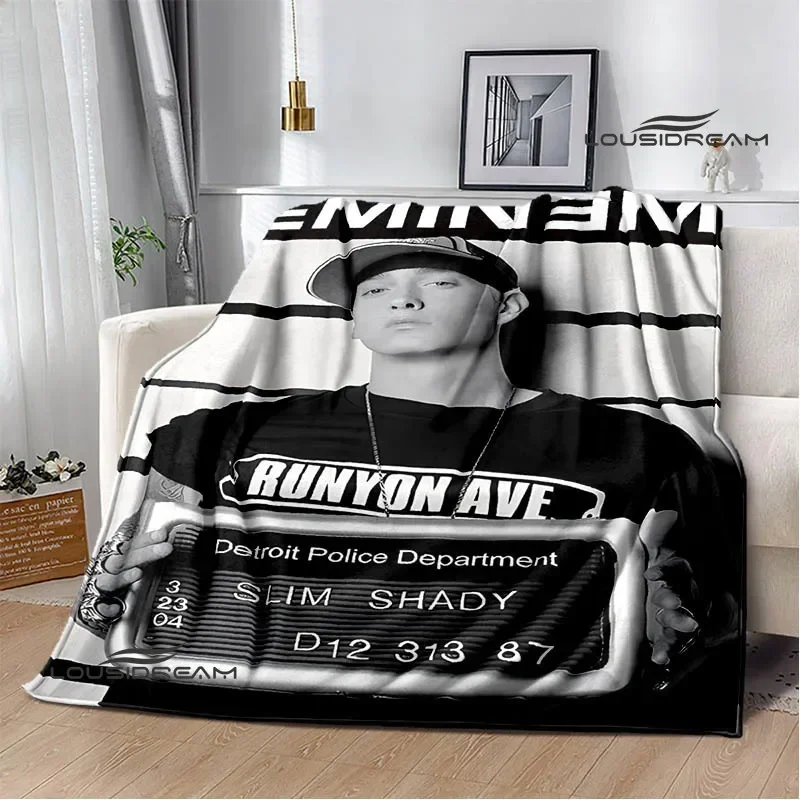 Eminem hip -hop singer printing blanket Warm Flannel Blankets Picnic blanket blankets for beds cubre cama Birthday Gift 5
