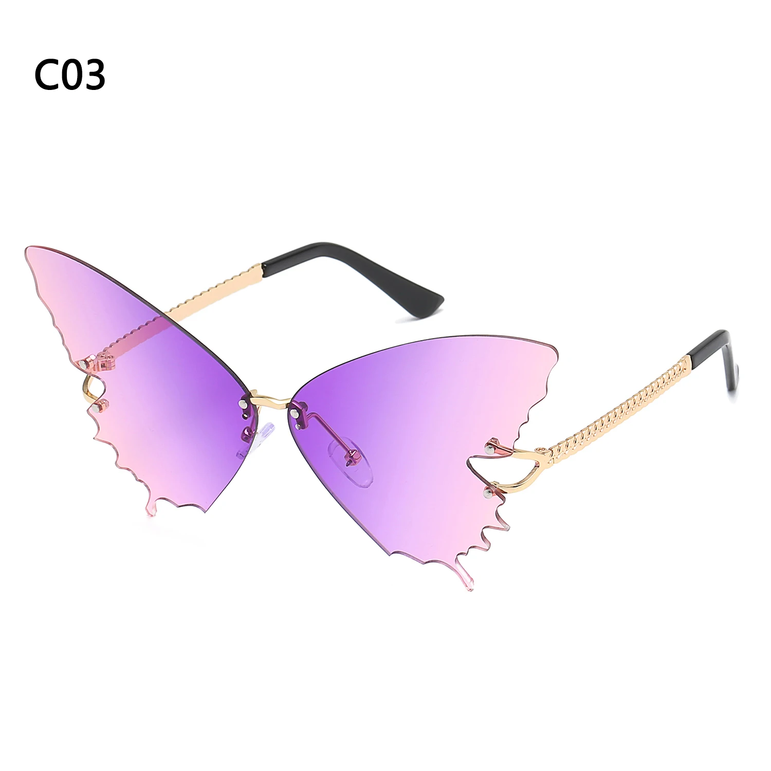 1PC Unisex Sunglasses Rimless Retro Bat Shape True Film Sun Glasses UV400 Trending Narrow Eyewear Streetwear Fashion Accessories big sunglasses for women Sunglasses