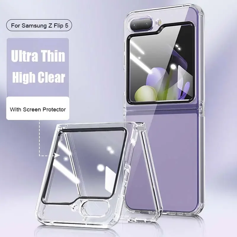 Clear Shockproof Bumper Hard Case with Screen Protector Film