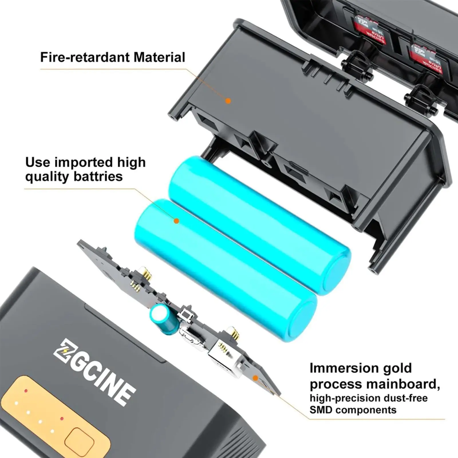 【Clearance Sale】ZGCINE PS-G10 Mini KIT2 Built in Rechargeable 5200mAh Battery Charger Case for GoPro Hero 11/10/9/8/7/6 Battery