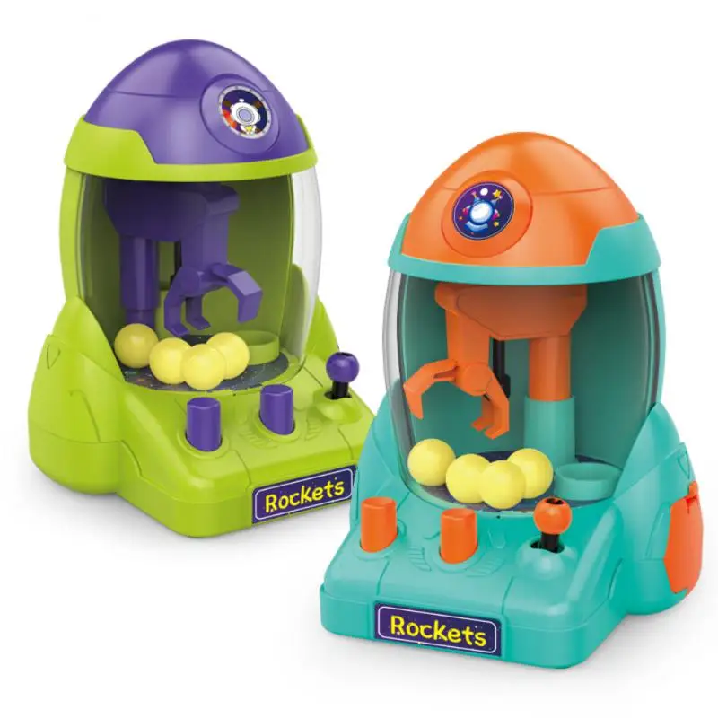 Baby Mini Ball Catcher Space Rocket Shape Without Burrs Plastic No Power Supply Children Toys Candy Clamping Machine Creative 2