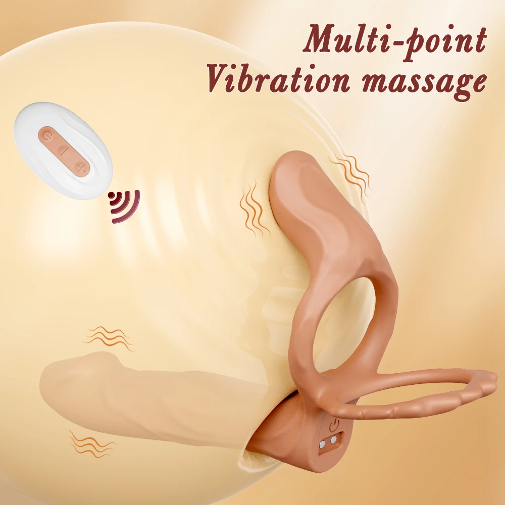 Double Penetration Cock Ring Anal Plug Dildo Vibrating Butt Plug Vibrator For Men Strap On Penis Erotic Sex Toys For Couples