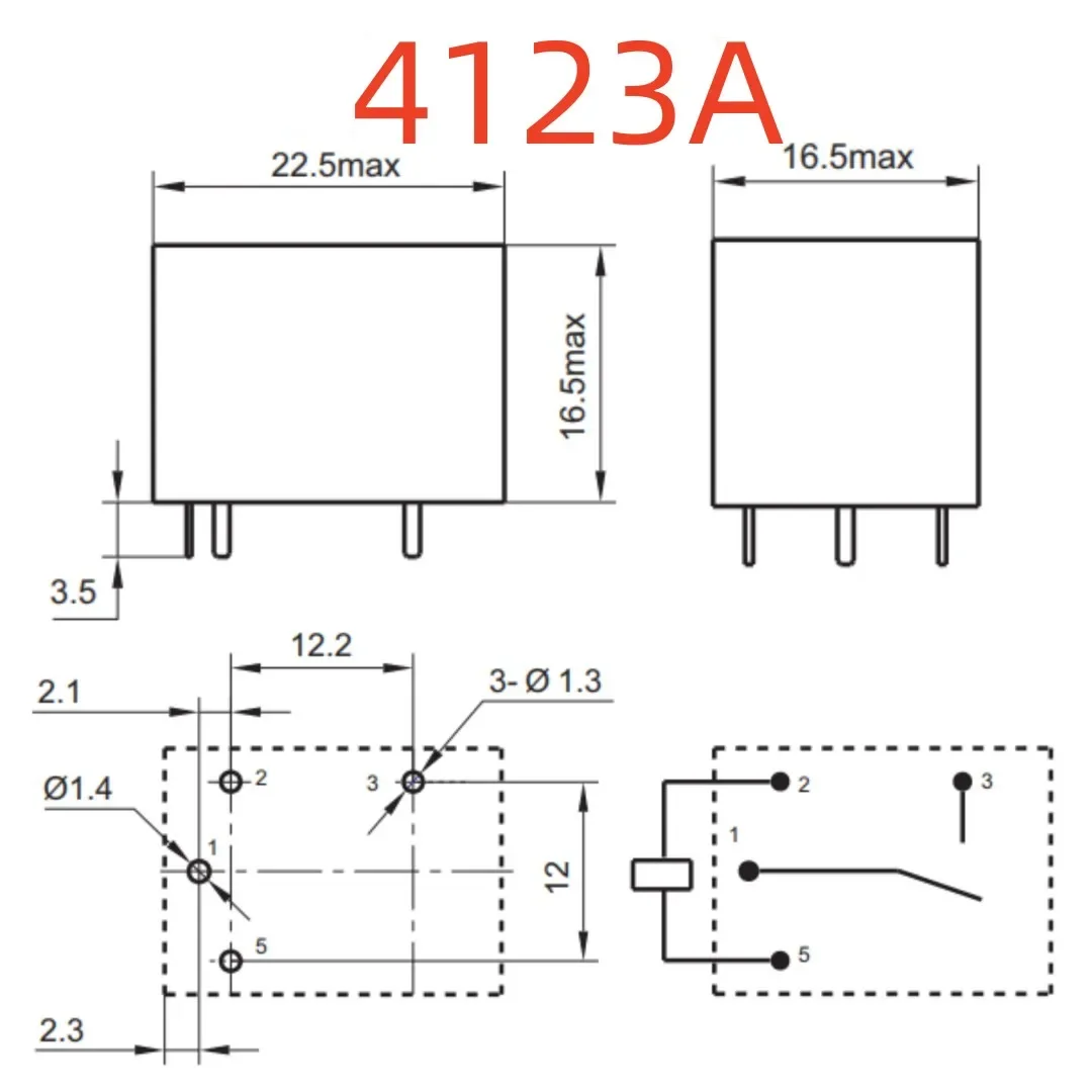 New 812H-1A-C E/V/S F12V/24V/48VDC ; 812HT-1A-S F12VDC (4123A-16A) Relay 4pins
