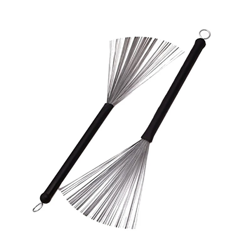 Retractable Plastic Handles Drum Brushes Steel Wire 32cm Cleaning Brushes for Jazz Rock Music Lover 1pc