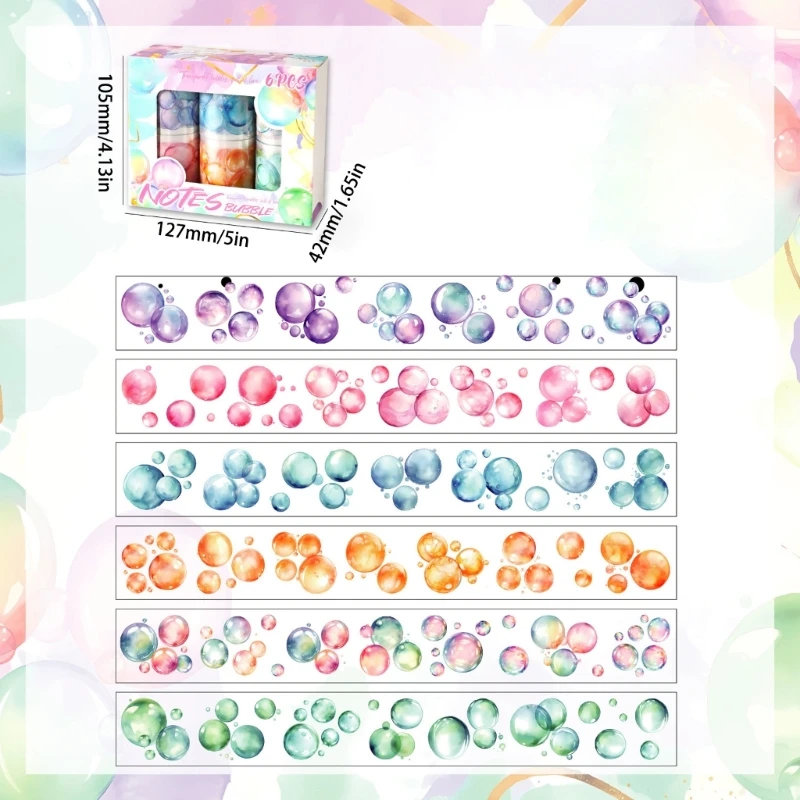 HX6A 어린이 공예 프로젝트 장식을 위한 무독성 버블 효과 문구 테이프 안전