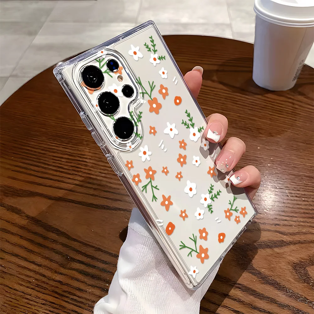 Shockproof Transparent Floral Soft Silicon Phone Case