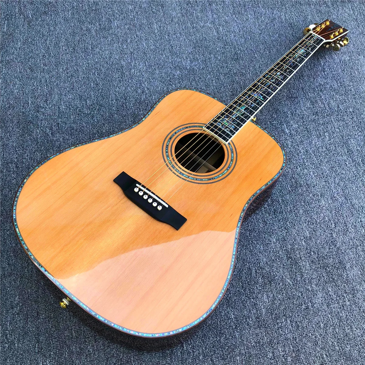 

Abalone Flowers Inlays Solid Cedar Acoustic Guitar 41 Inches D Type Cocobolo Body Ebony Fingerboard