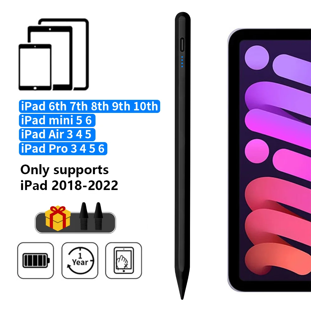 עטי מגע עבור iPad Apple Pencils Touch עבור iPad A16 Air 11 5 4 Pro 11th 13 12.9 M4 M3 M2 עטים 10 9 10th 9th Gen Mini 7 6 עט סטיילוס