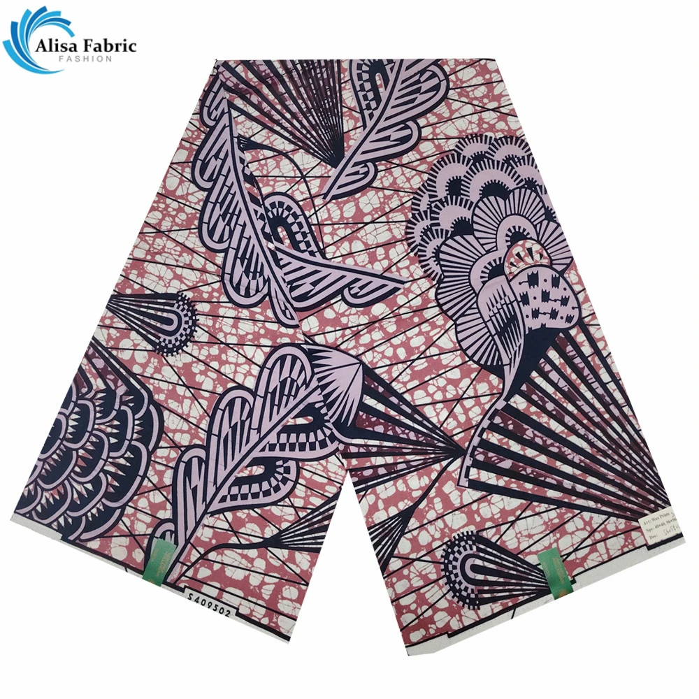 Super Fabric Original Ankara Wax Fabric African Wax Block Print Batik Dutch 6yards For Wedding Party VL-86