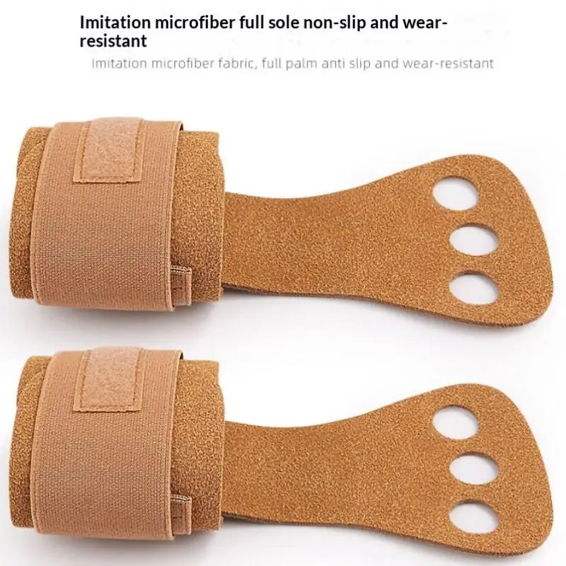 1 Paar Gymnastik-Griffbänder, Klimmzug-Griffriemen, Hebestraps, Handflächenschutz, Handgelenkbandagen, Rindsleder-Handschuhe, Sporthandschuhe – Detail 6