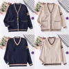 Women Men College JK Sweater Cardigan Khaki Suwon Autumn Winter Knitted Woolen Long-sleeve Loose Sweaters Jacket Warm Clothing 6