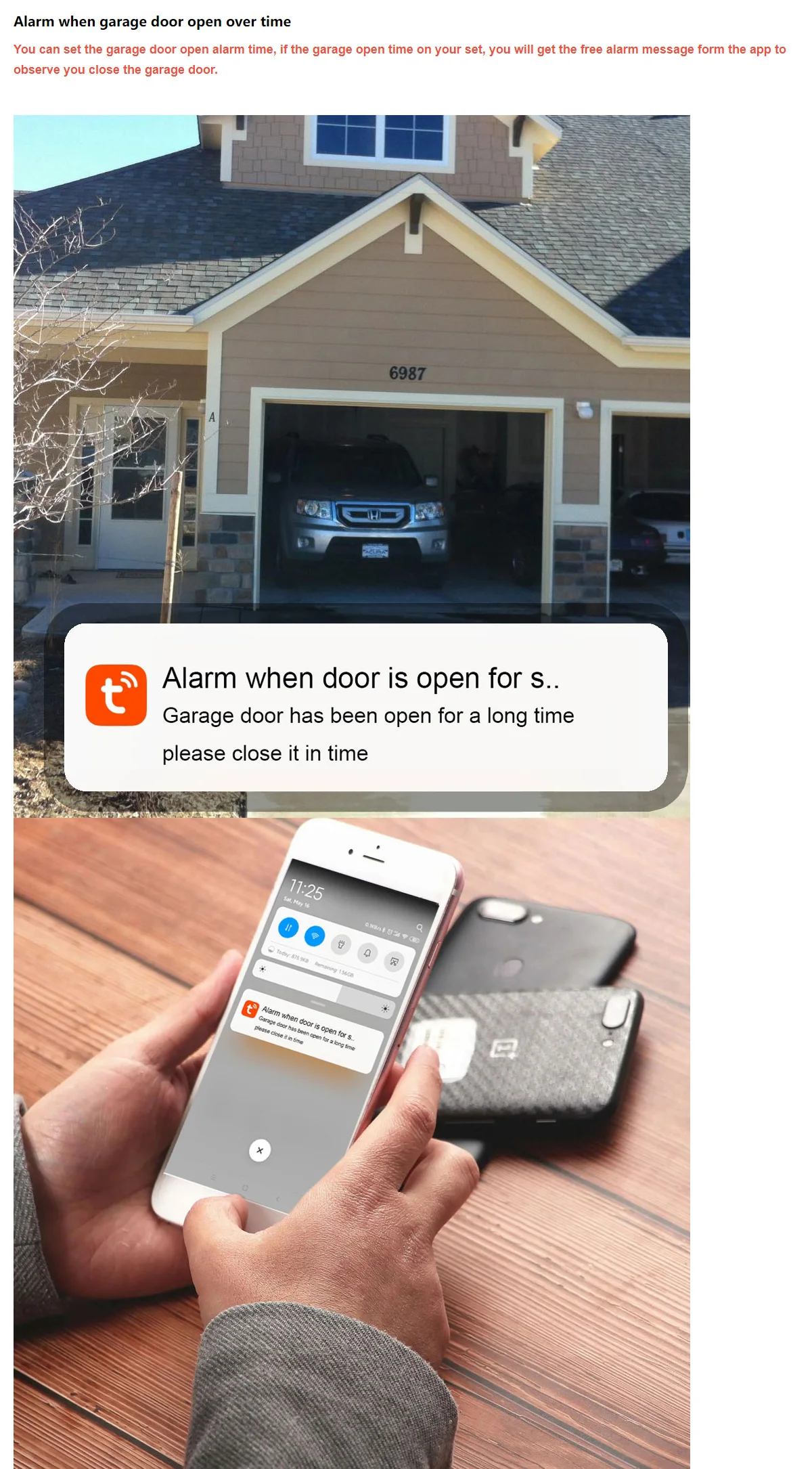 Tuya Smart WiFi Garage Door Opener Remote Tuya Smart Life App Control Work with