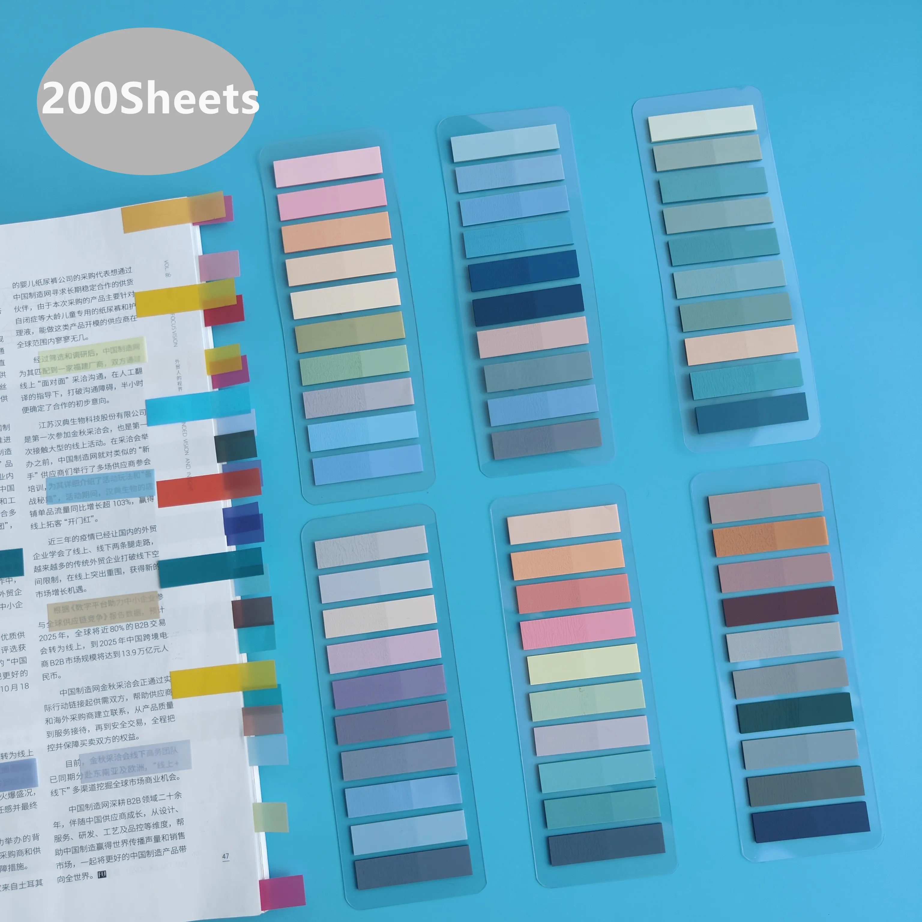 200 Sheets Posted It Sticky Notes Transparent Self-Adhesive Annotation Reading Book Notepad Bookmarks Tab Kawaii Cute Stationery 160 sheets posted it transparent sticky notes self adhesive reading book annotation notepad bookmarks memo pad index tabs cute