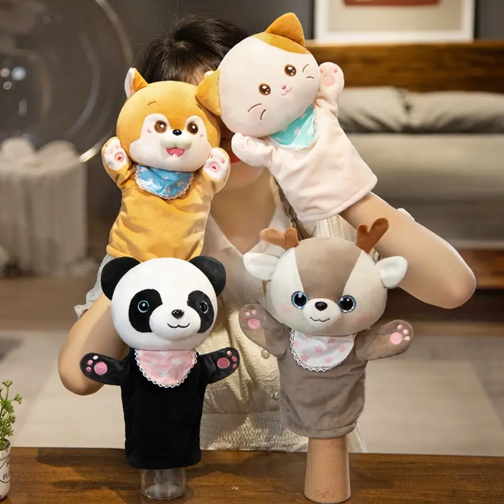 감각놀이 동물 손인형 장작개 역할놀이 장작개 손가락 인형 팬더 고양이 손가락 이야기 인형 유치원용