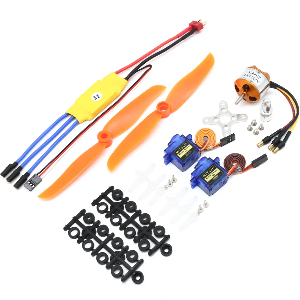 A2212 2212 2200KV Brushless Motor 30A ESC Motor 6035 Propeller SG90 9G Micro Servo for RC Fixed Wing Plane Helicopter