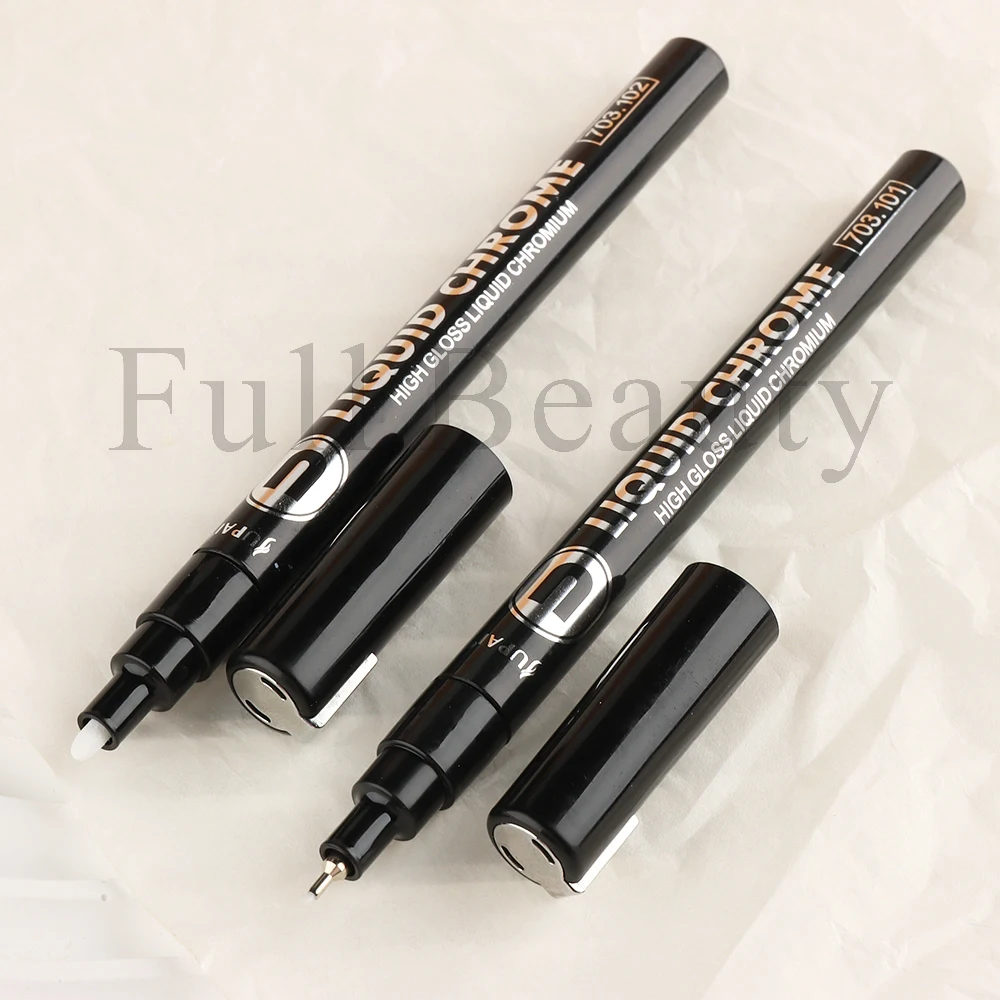 Mirror Chrome Silver Metallic Nail Art Dual Tip Brush Pens Waterproof Gel  Polish Dual Tip Brush Pens For DIY Lines And Drawing 230706 From Zhong06,  $11.51