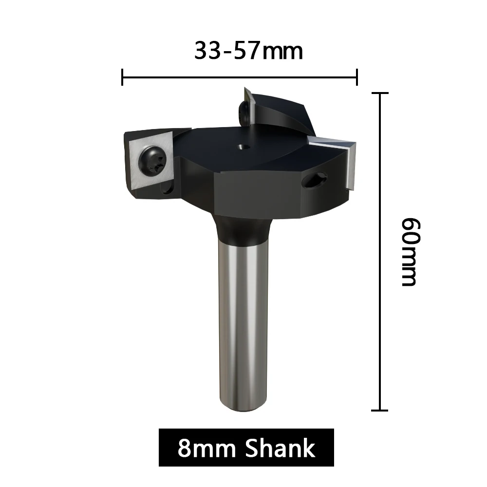 1 Pcs 8mm CNC Surfacing Router Bit Insert-Style Spoilboard Face End Milling Cutter T Type Planer Slotting Bit for Wood Tool self centering vise