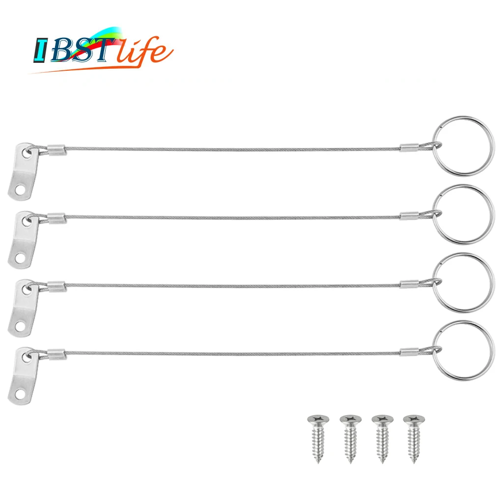 

4PCS Stainless Steel 316 Lanyard Cable Safety Tether Wire for Loss Prevention 1 Loop with Quick Release Ring & Rubber Coating
