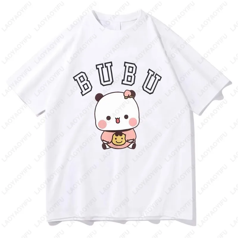 Kawaii Panda Bear Graphic Cotton T-Shirts – Cute Cartoon Summer Tees