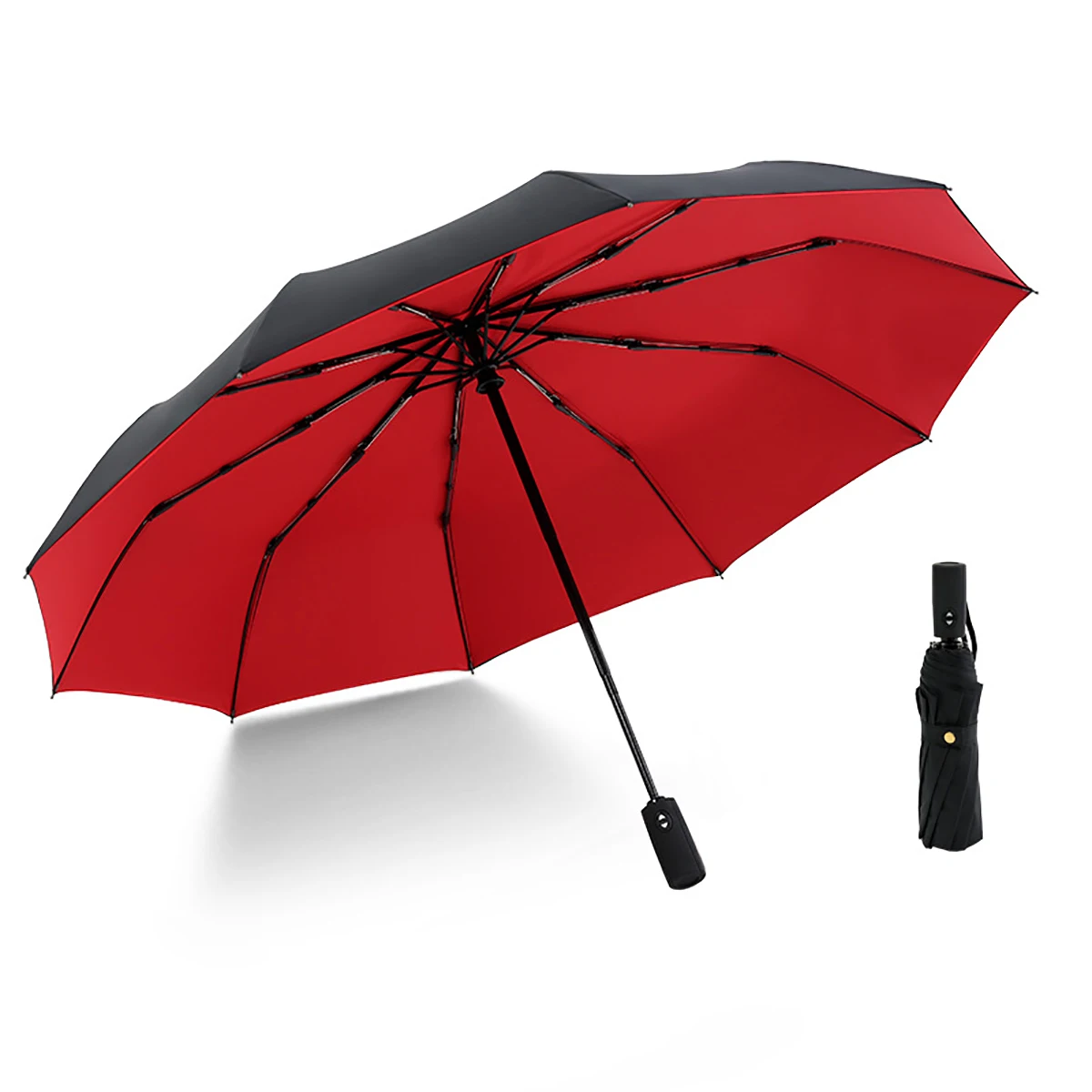 Automatic Sun Umbrella Long Handle Extra Large Wind Resistant Double Layer