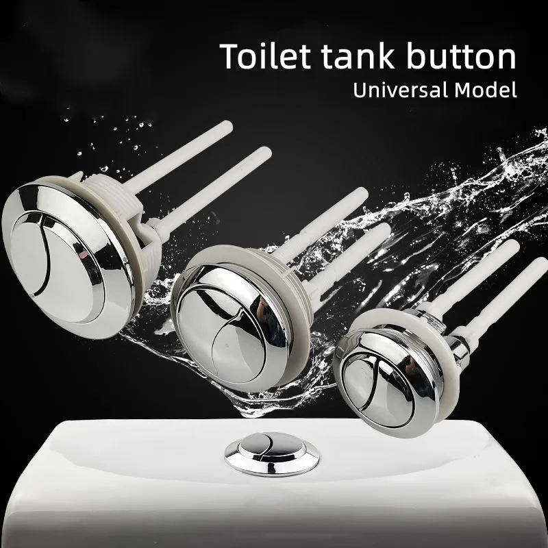 Round Toilet Tank Flush Button Universal Thickened Double Key Toilet Push Switch Tank Accessories Suitable For Hole 57-66mm push button switch toilet flush button