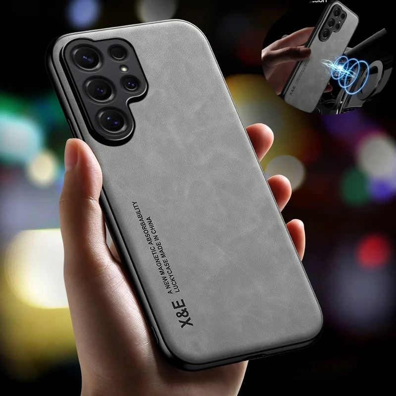 Elegant Magnetic Leather Phone Case with Soft Bumper Back Cover